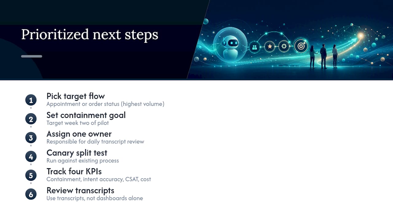 Prioritized Next Steps For This Quarter — overview diagram